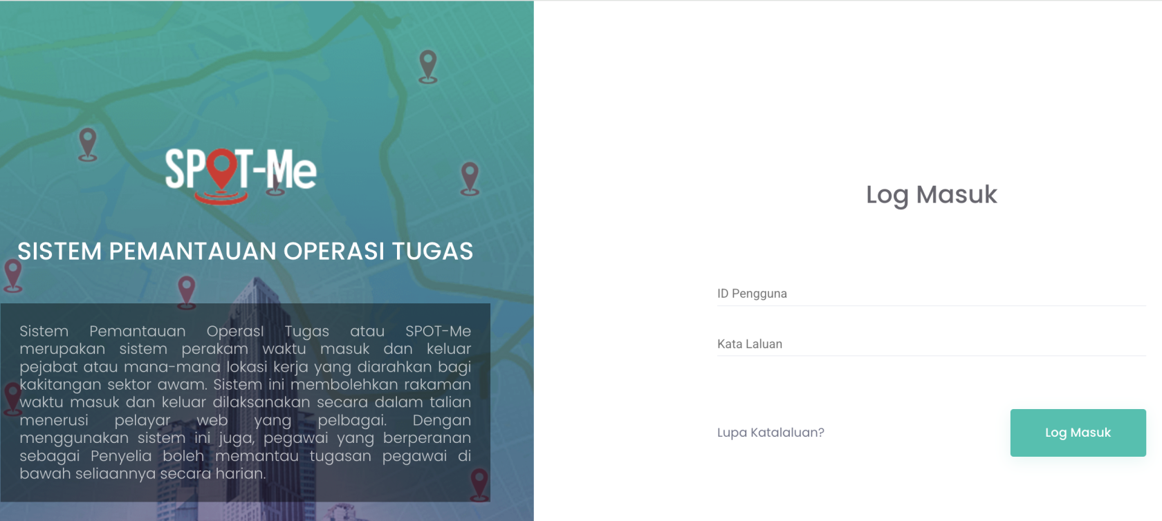 Spot-MeLogin page.png